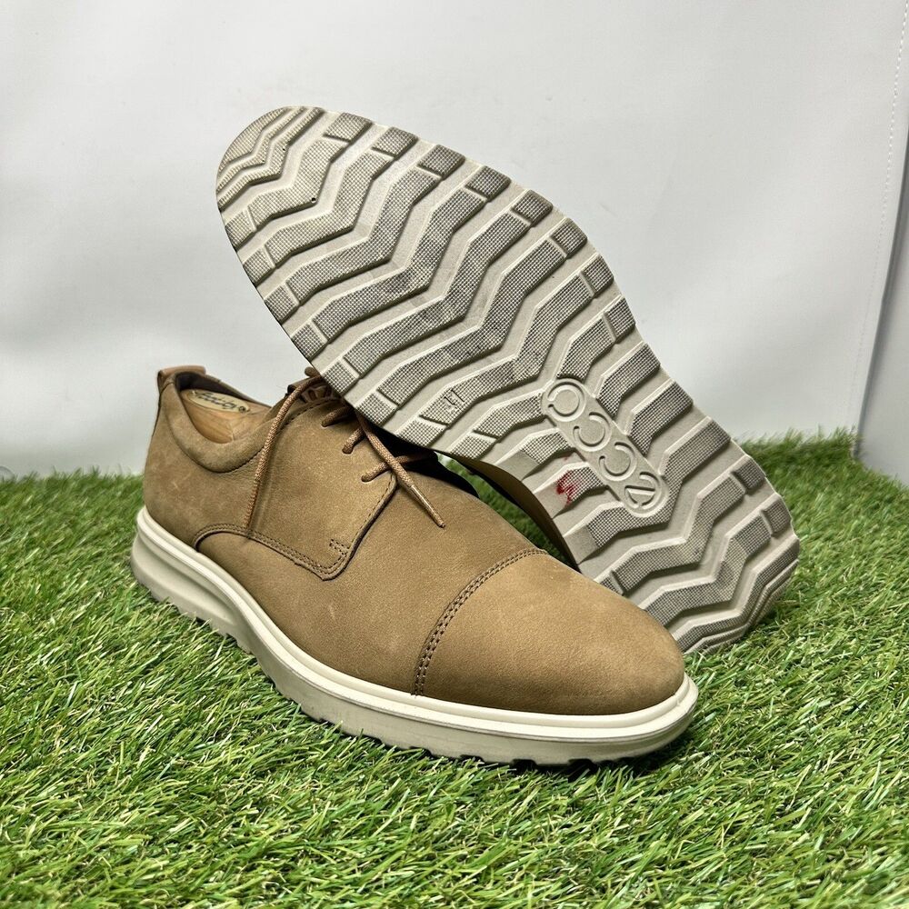 ECCO Mens CS20 Hybrid Derby Shoes Camel/Cashmere Cap Toe Oxford Size 7-7.5